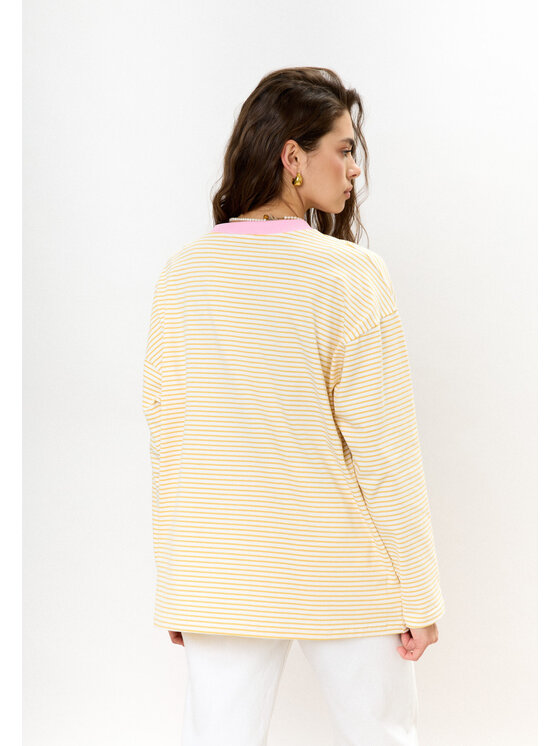 Mirons Mirons Longsleeve Stripes Żółty Oversize