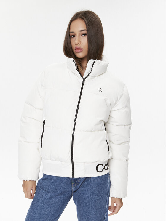 Calvin Klein Jeans Calvin Klein Jeans Žieminė striukė J20J222334 Balta Relaxed Fit