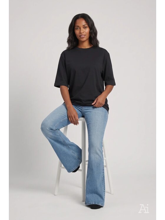 Cross Jeans Cross Jeans T-Shirt 56275-020 Czarny Oversize