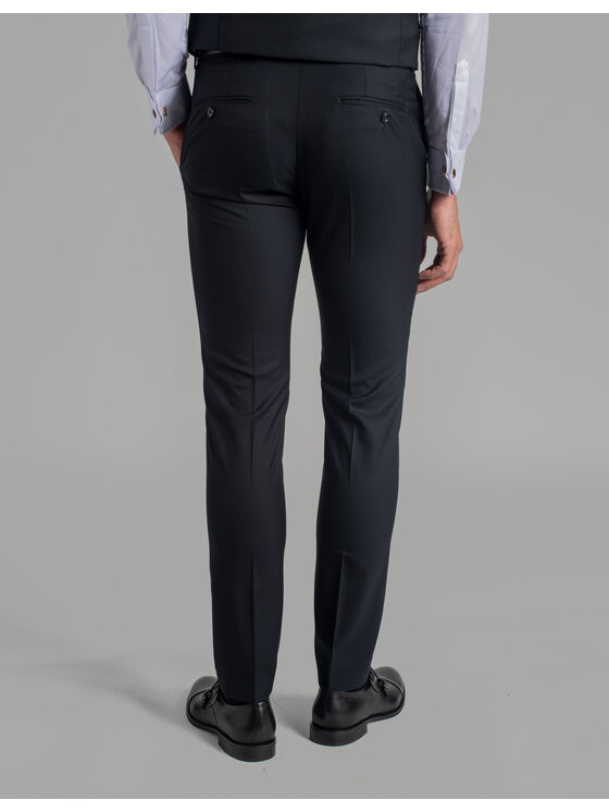 Borgio Borgio Spodnie garniturowe rosolini Granatowy Slim Fit