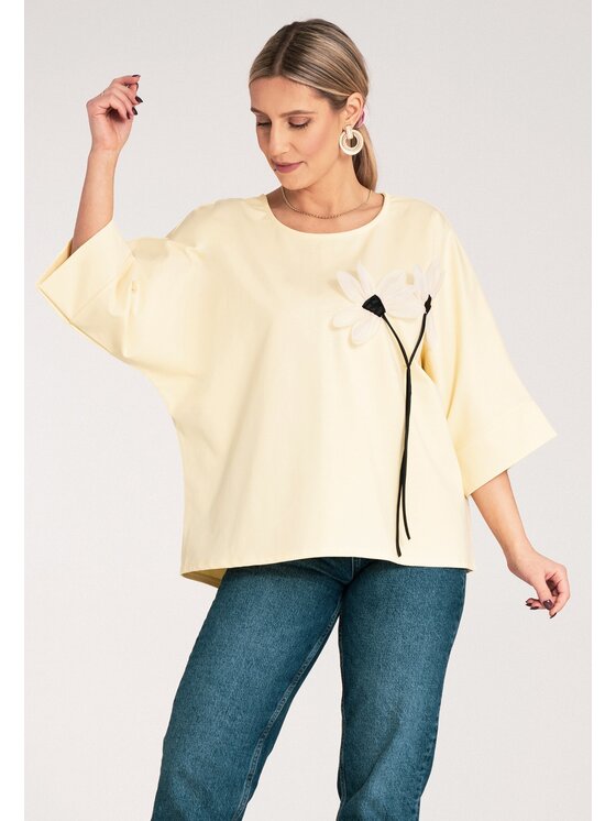 FIGL FIGL Halenka M1118 Žlutá Regular Fit
