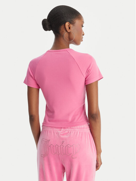 Juicy Couture Juicy Couture T-krekls Baby JCWCT126317 Rozā Slim Fit