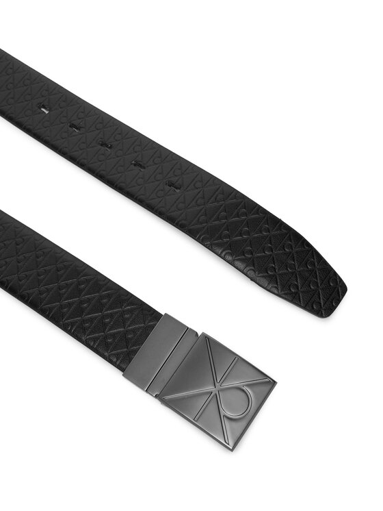 Calvin Klein Calvin Klein Herrengürtel Emblem Plaque W/ Aop 35Mm Adj/Re LV04D7083G Schwarz