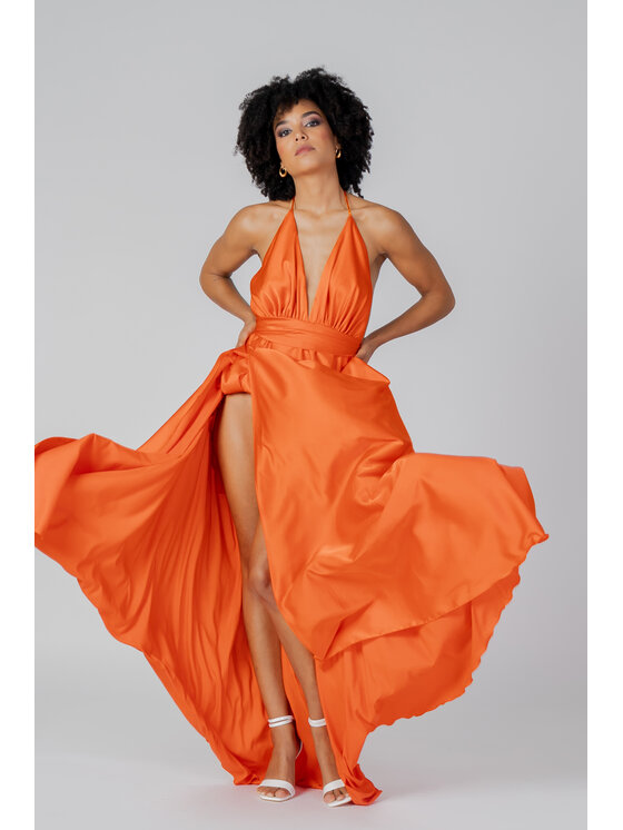 Sol Wears Women Sol Wears Women Abito da sera DIANA LUNGO Arancione To Fit