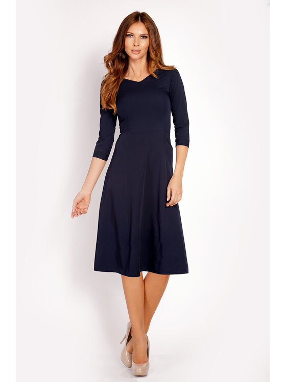 Awama Awama Koktejlové šaty L014 Tmavomodrá Basic Fit