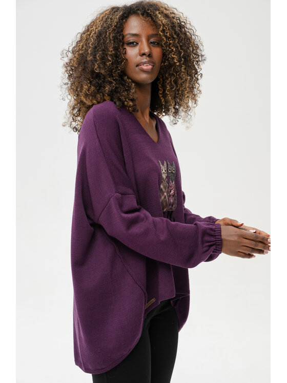 blue shadow blue shadow Sweter Kety Fioletowy Regular Fit
