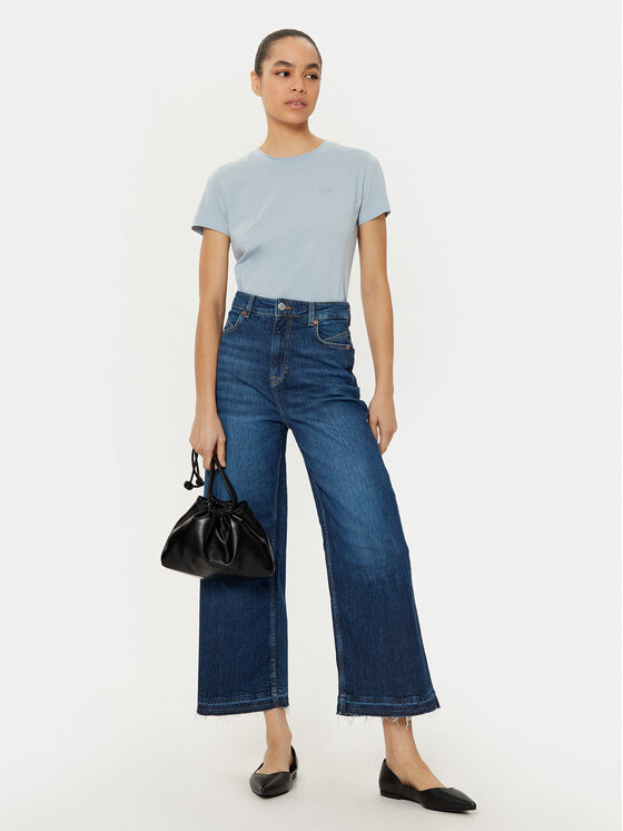 BOSS BOSS Džinsi Marlene 50529987 Tumši zils Wide Leg