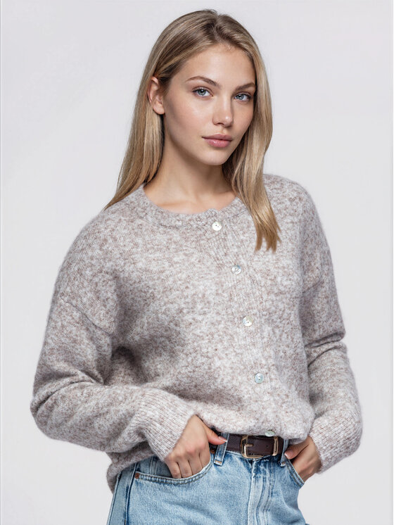 Ombre Ombre Svetr OW-SW-E0064 Béžová Relaxed Fit