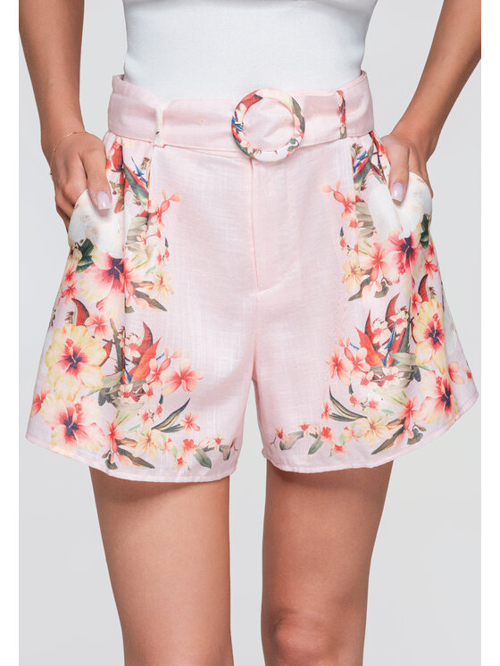 Ombre Ombre Szorty materiałowe OW-ST-E0025 Różowy Relaxed Fit