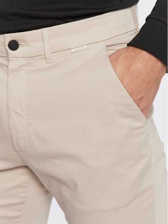 Pantaloni chino Sateen K10K109914 Beige Slim Fit