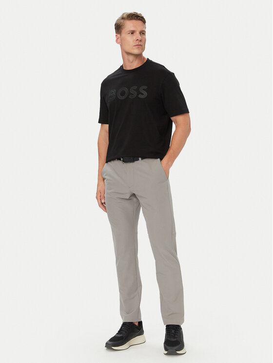 BOSS BOSS T-Shirt Structure Logo 50566883 Czarny Regular Fit