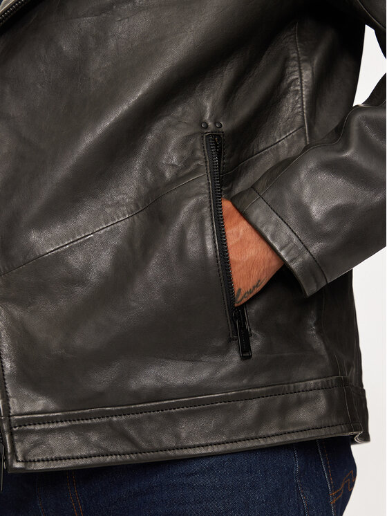 Mustang Mustang Giacca di pelle 310-23-167 Nero Regular Fit