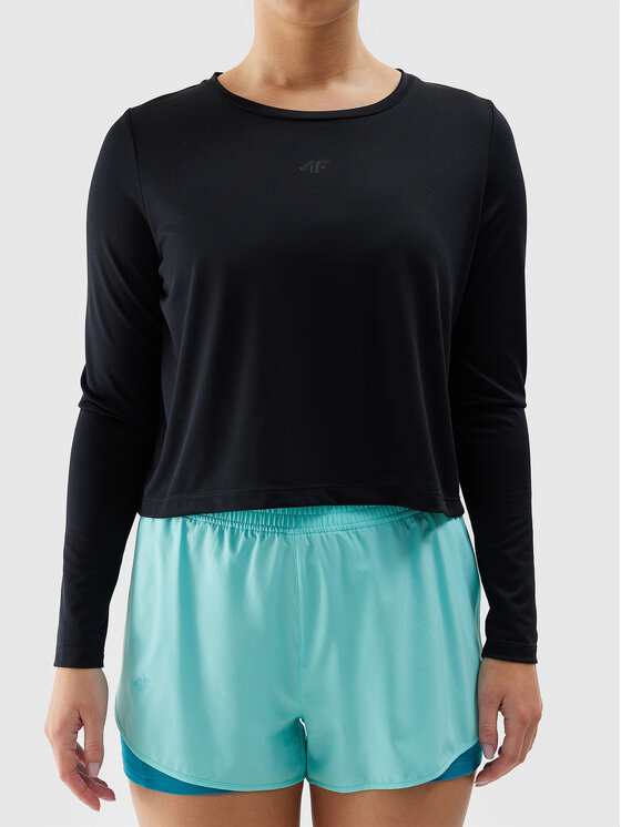 4F 4F Koszulka techniczna 4FWSS24TFLOF218 Czarny Regular Fit