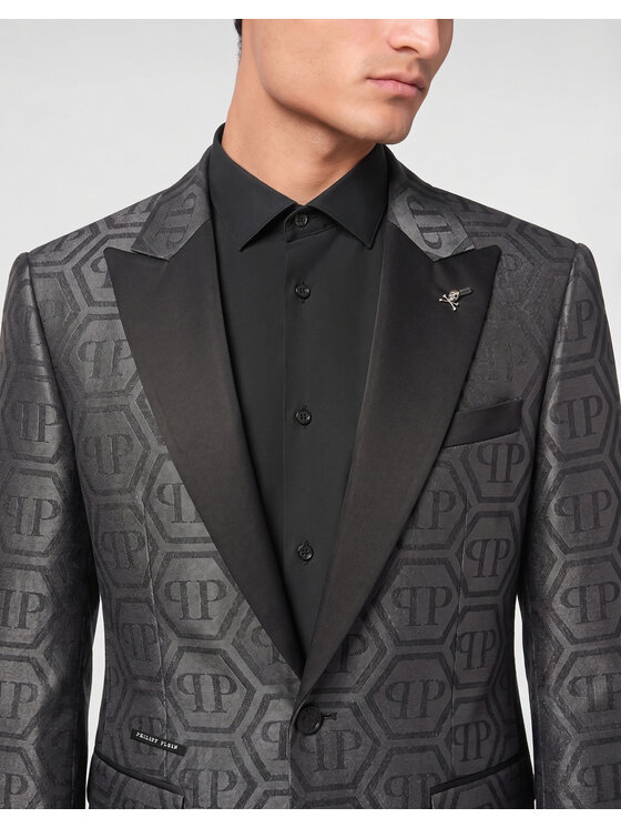 PHILIPP PLEIN PHILIPP PLEIN Marynarka 31560 Czarny Regular Fit