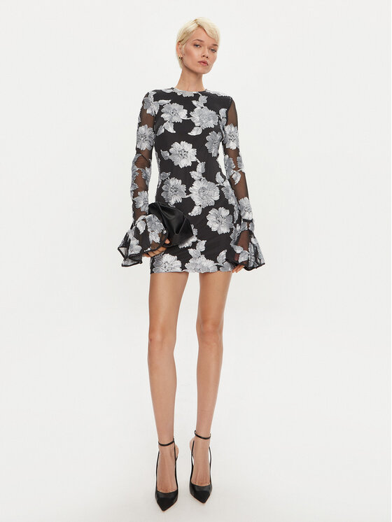 ROTATE ROTATE Cocktail obleka Rositana 1130391206 Črna Slim Fit