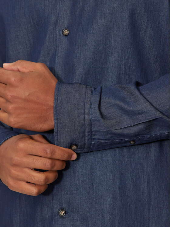 Selected Homme Selected Homme džínsová košeľa 16091061 Tmavomodrá Regular Fit