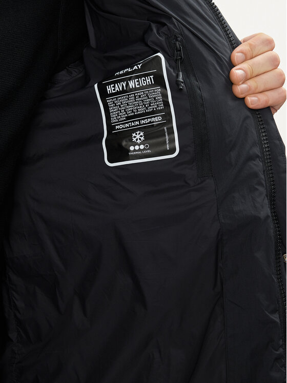 REPLAY REPLAY Télikabát M8357.000.84732 Fekete Regular Fit
