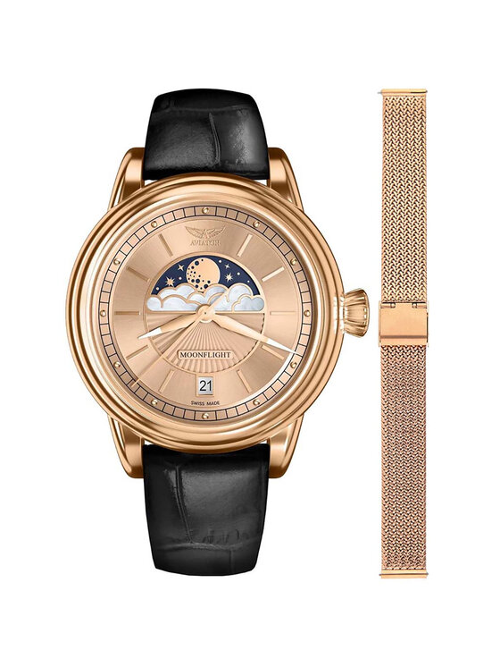 Aviator Aviator Orologio V.1.33.2.260.4BM-SET Oro rosa