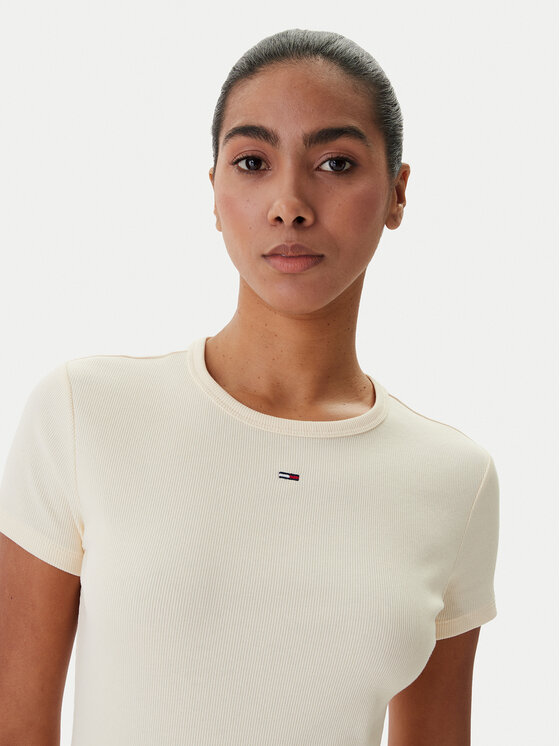 Tommy Jeans Tommy Jeans T-shirt Essential DW0DW17383 Bež Slim Fit