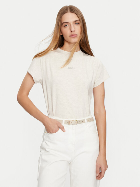 BOSS Boss Marškinėliai Bea 50525711 Écru Regular Fit