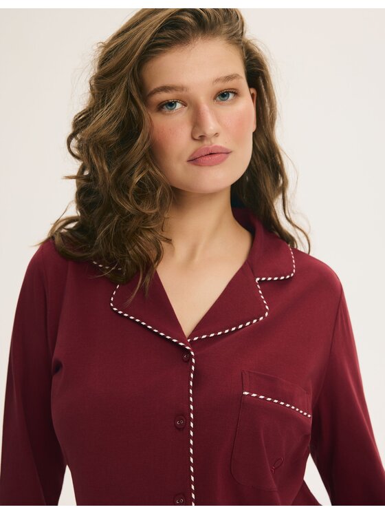 Esotiq Esotiq Piżama 46070 Czerwony Regular Fit