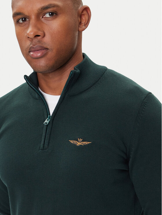 Aeronautica Militare Aeronautica Militare Džemper 252MA1578UL00506 Zelena Regular Fit
