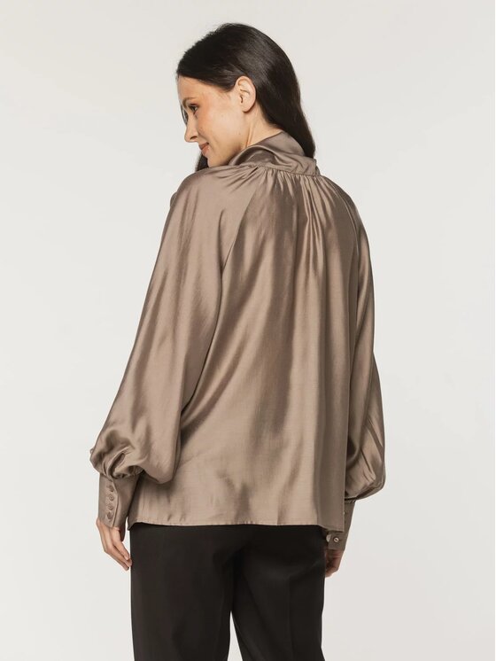 Willsoor Willsoor Bluzka 61514 Brązowy Oversize