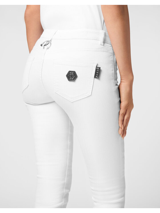 PHILIPP PLEIN PHILIPP PLEIN Jegginsy 22291 Biały Jegging Fit