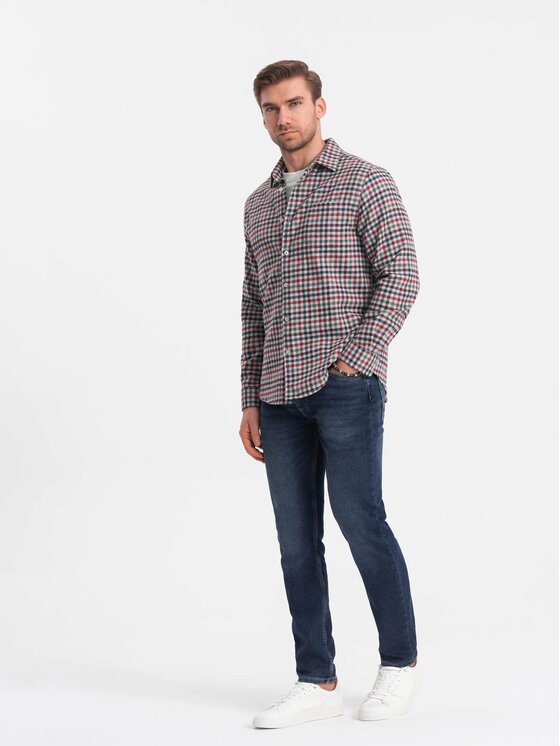 Ombre Ombre Košile OM-SHCS-0150 Barevná Regular Fit