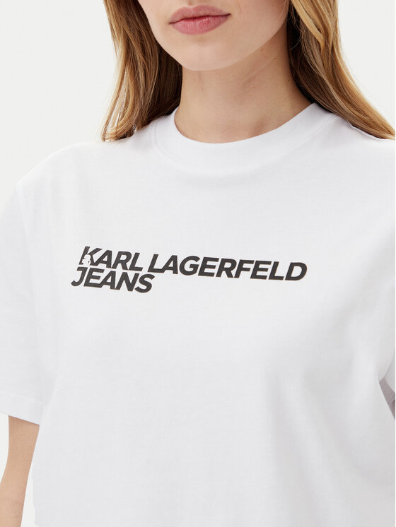 Karl Lagerfeld Jeans Karl Lagerfeld Jeans Тишърт A1W17005 Бял Relaxed Fit