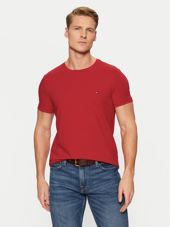 Tommy Hilfiger T-shirt MW0MW10800 Rosso Slim Fit, taglia : XL