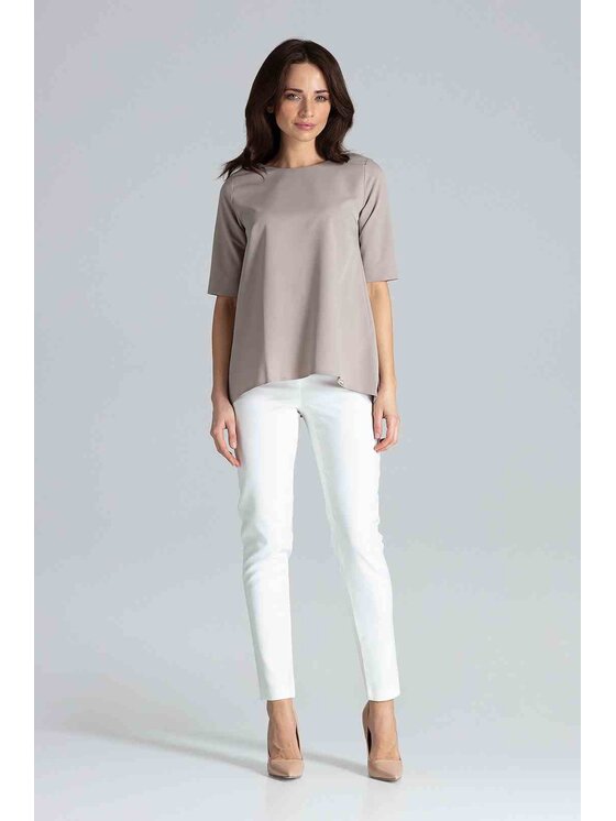 Lenitif Lenitif Blusa L002 Beige Regular Fit