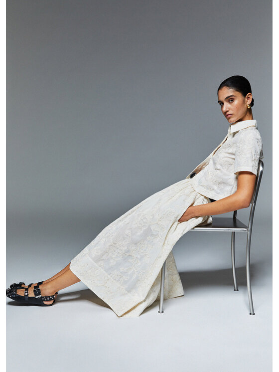 Liu Jo Liu Jo Spódnica maxi WA6455T472AP9417 Biały Regular Fit