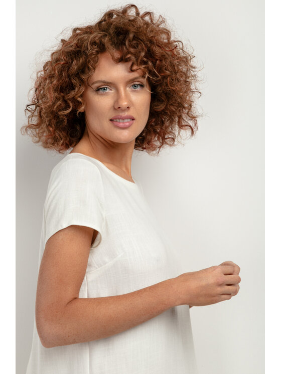Tessita Tessita Sukienka letnia SUKIENKA_T403_1_S Biały Regular Fit