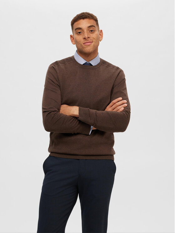 Selected Homme Selected Homme Kampsun 16074682 Pruun Regular Fit