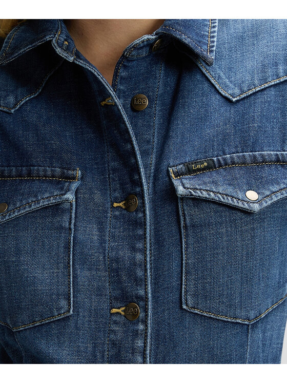 Lee Lee Sukienka jeansowa 112376938 Granatowy Regular Fit