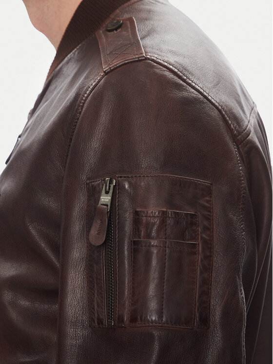 Aeronautica Militare Aeronautica Militare Μπουφάν δερμάτινο 251PN5044PL266 Καφέ Regular Fit
