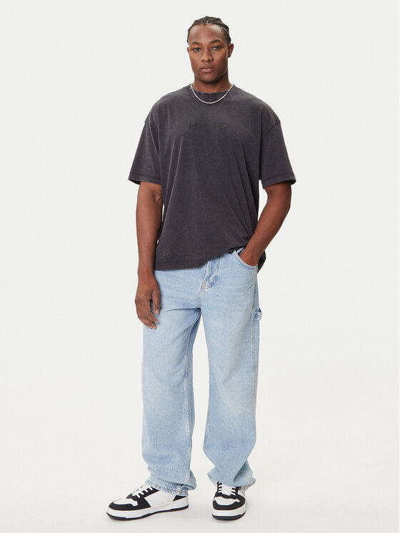 HUGO HUGO Majica Nebute 50542638 Črna Loose Fit