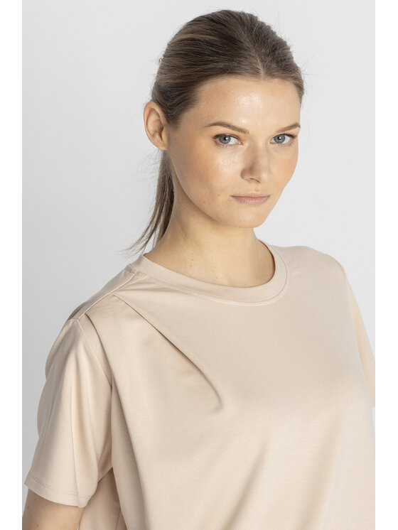 Deni Cler Milano Deni Cler Milano T-Shirt T-DC-T210-F2-46-12-1 Beżowy Regular Fit