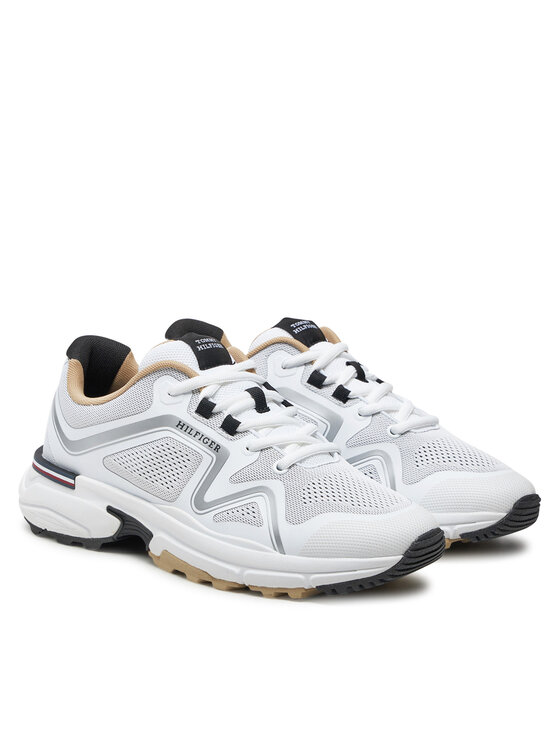 Tommy Hilfiger Tommy Hilfiger Laisvalaikio batai M Runner Tech Knit FM0FM05109 Balta