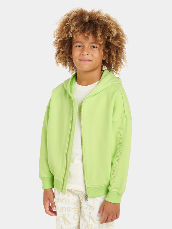 Calvin Klein Jeans Calvin Klein Jeans Bluză 3D Raised IB0IB02041 Verde Regular Fit