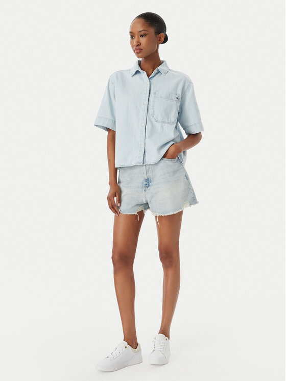 Tommy Hilfiger Tommy Hilfiger Jeans srajca WW0WW49573 Modra Relaxed Fit