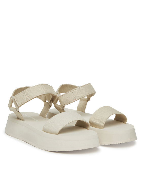 Calvin Klein Jeans Calvin Klein Jeans Sandály Sandal Velcro Webbing Mg YW0YW01693 Écru