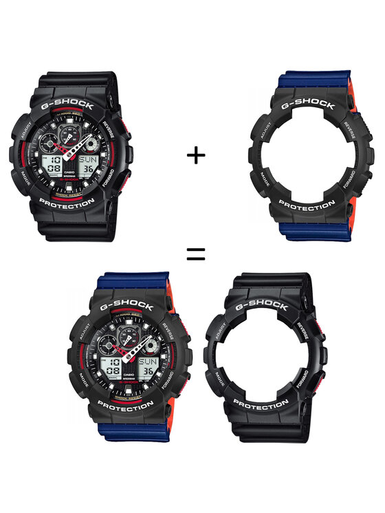 Casio Casio Zegarek SET GA-100-1A4ER + BEZEL 10508136 + PASEK 10527467 Czarny