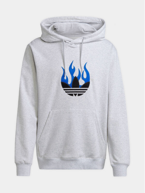 adidas adidas Bluza Flames Logo IS2947 Szary Regular Fit