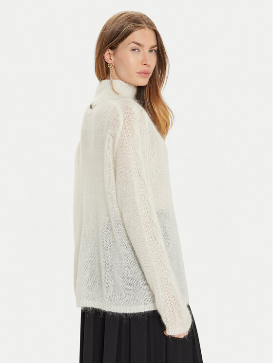 TWINSET TWINSET Rollkragenpullover 242TP3420 Écru Loose Fit