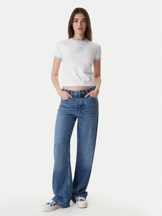 Guess Jeans Guess Jeans Тишърт W6RI16 J1314 Бял Regular Fit