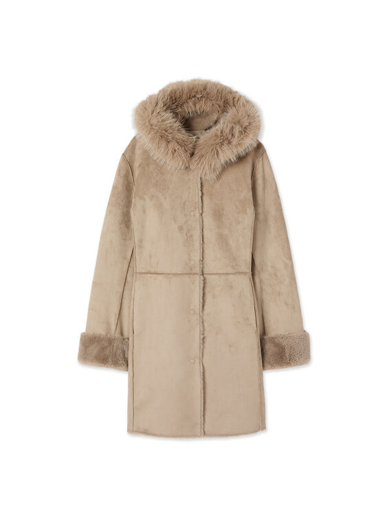 Oltre Oltre Płaszcz zimowy 8716R001346N002 Kremowy Regular Fit