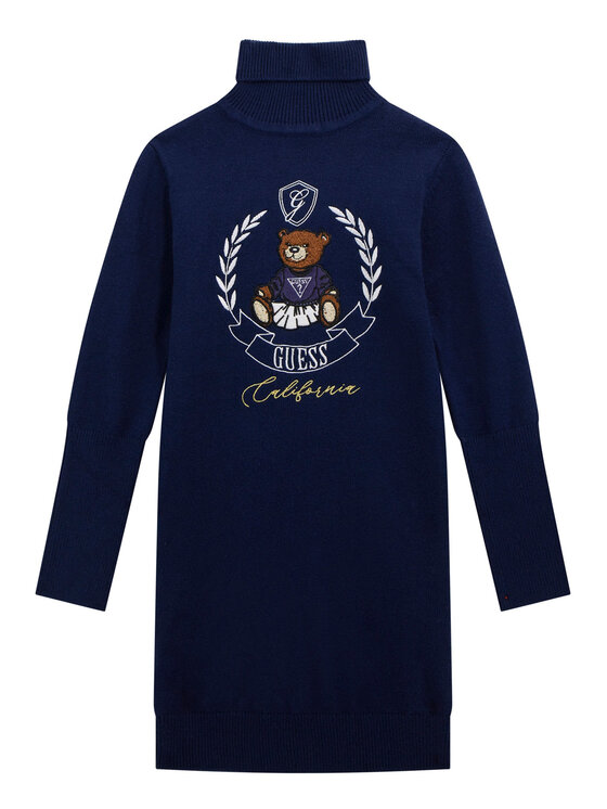 Guess Kids Sukienka dzianinowa J5BK21 Z3GS0 Granatowy Regular Fit