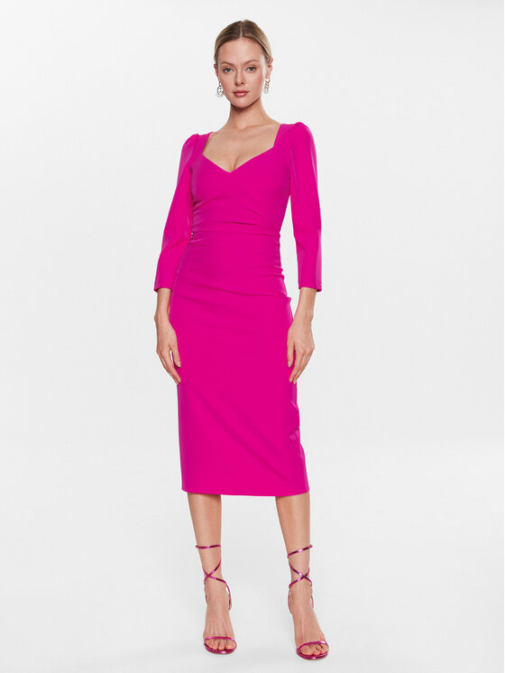 Nissa Nissa Každodenní šaty RZ13994 Růžová Slim Fit